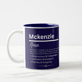 De Café Em Dois Tons Caneca Personalizada com o Nome Mckenzie Definição