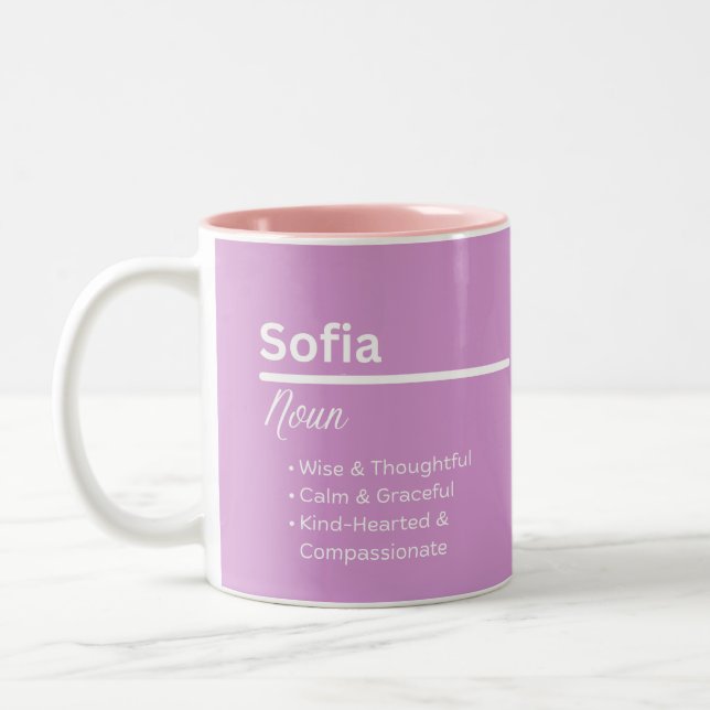 De Café Em Dois Tons Caneca Personalizada com o Nome Sofia | Presente P (Esquerda)