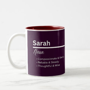 De Café Em Dois Tons Caneca Personalizada com o Significado do Nome Sar