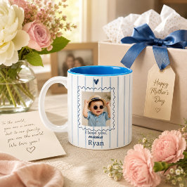 De Café Em Dois Tons Caneca Personalizada da Mamãe com Foto do Bebê
