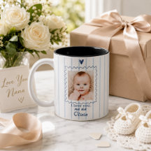 Caneca Personalizada da Vovó com Foto do Bebê