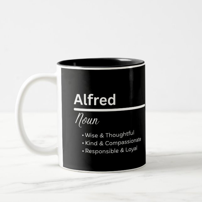 De Café Em Dois Tons Caneca Personalizada Definição do Nome Masculino A (Esquerda)
