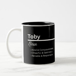 De Café Em Dois Tons Caneca Personalizada Definição do Nome Toby para M