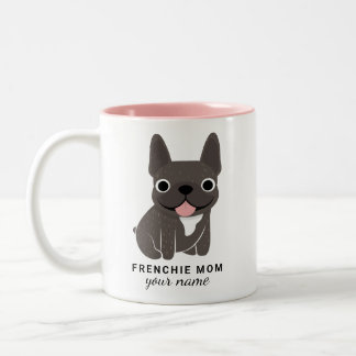 De Café Em Dois Tons Caneca Personalizada do Bulldog Francês: Nome e Fr