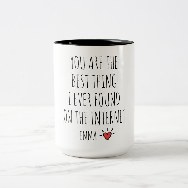 De Café Em Dois Tons Caneca Personalizada do Dia dos Namorados Presente (Centro)