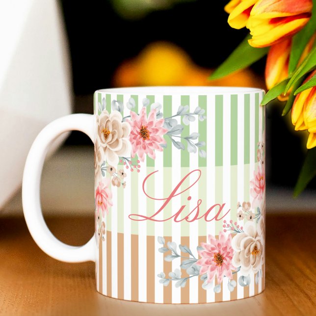 De Café Em Dois Tons Caneca Personalizada do Flor primavera (Spring Blossom Personalized Mug)