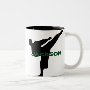 De Café Em Dois Tons Caneca personalizada do karaté