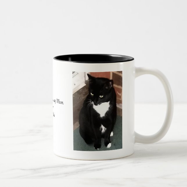 De Café Em Dois Tons Caneca personalizada do modelo da foto do animal (Direita)