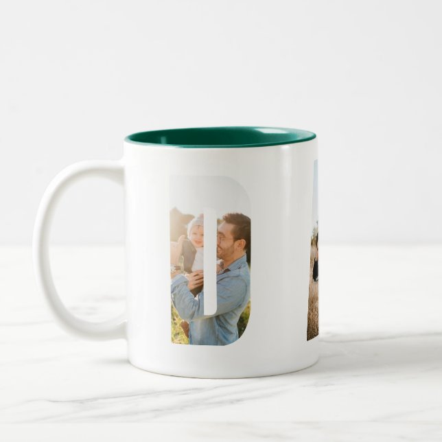 De Café Em Dois Tons Caneca Personalizada do Papai com Foto (Esquerda)