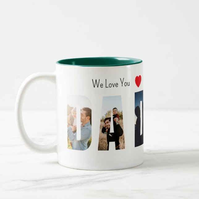 De Café Em Dois Tons Caneca Personalizada do Papai com Foto (Esquerda)