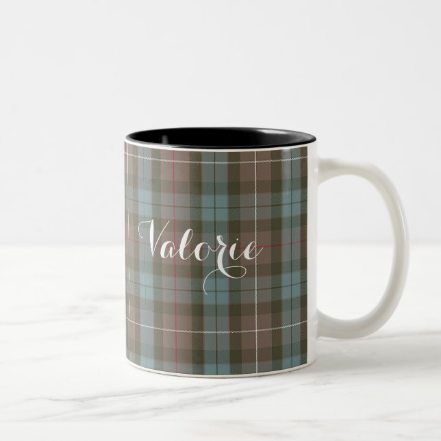 De Café Em Dois Tons Caneca personalizada do Tartan (Direita)