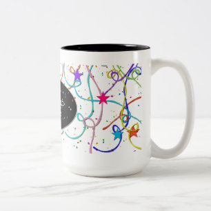 De Café Em Dois Tons Caneca personalizada do teste padrão dos confetes