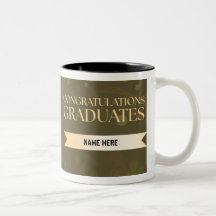 Caneca Personalizada Dourada para Graduados Parabé