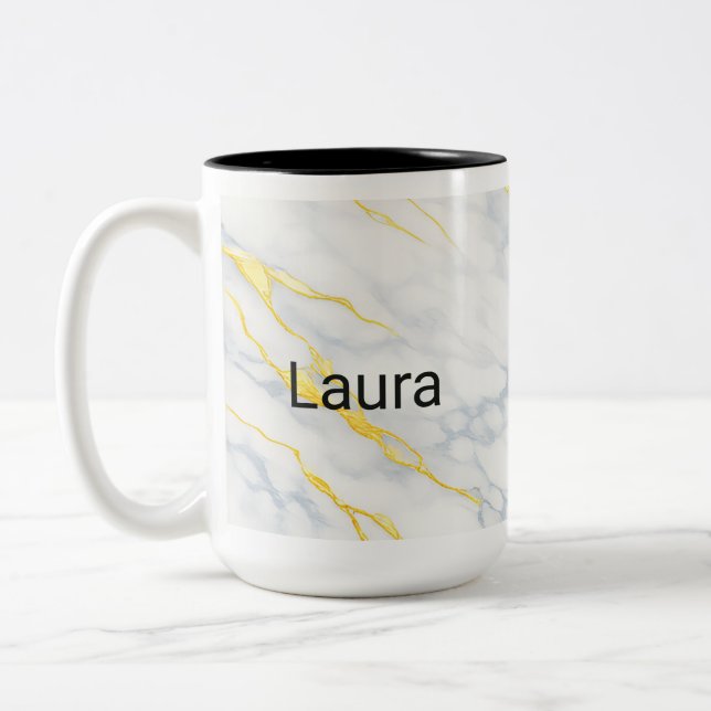 De Café Em Dois Tons Caneca Personalizada Efeito Veios Dourados Caneca  (Esquerda)