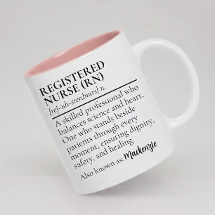 De Café Em Dois Tons Caneca Personalizada Enfermeira(o) Definição Prese
