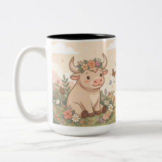 De Café Em Dois Tons Caneca Personalizada Fofa do Zodíaco Touro