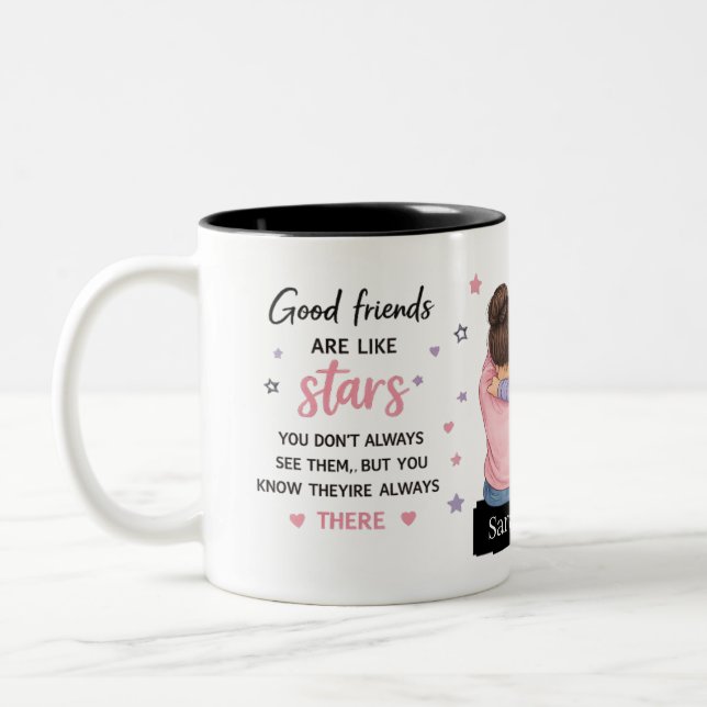 De Café Em Dois Tons Caneca Personalizada Melhores Amigas (Esquerda)