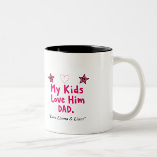 De Café Em Dois Tons Caneca Personalizada 'Meus Filhos O Amam' Presente