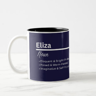 De Café Em Dois Tons Caneca Personalizada Nome Eliza