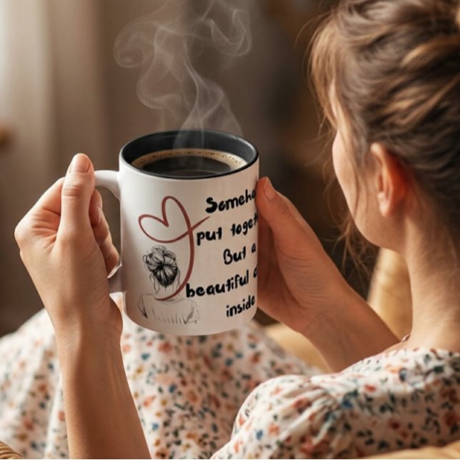 De Café Em Dois Tons Caneca Personalizada para Mulheres, Saúde Mental d (Criador carregado)