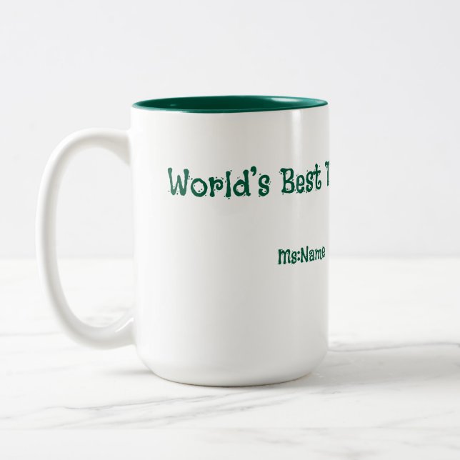 De Café Em Dois Tons Caneca Personalizada para Professores  (Esquerda)