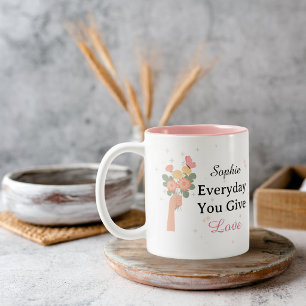 De Café Em Dois Tons Caneca Personalizada Todos os Dias Você Dá Amor Fl