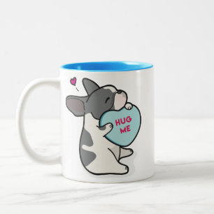 De Café Em Dois Tons Caneca Pied Buldogue-Azul do 2015-French dos