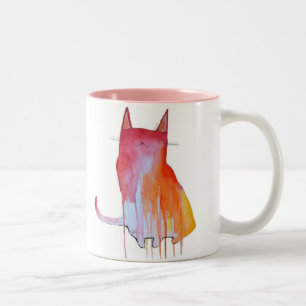 De Café Em Dois Tons Caneca Pierre do gatinho da aguarela