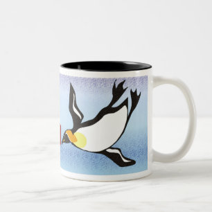 De Café Em Dois Tons Caneca - pinguins