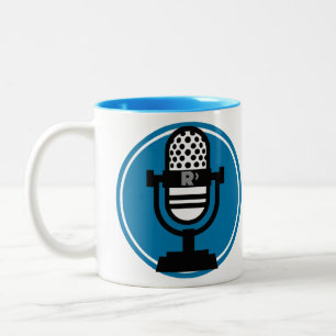 De Café Em Dois Tons Caneca Podcasting do Ricochet