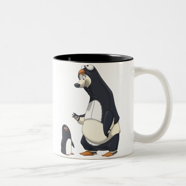 De Café Em Dois Tons Caneca polar do pinguim (Direita)