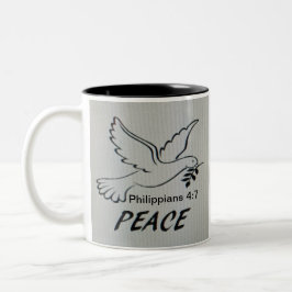 De Café Em Dois Tons Caneca Pombo da Paz com Escrito