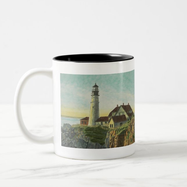 De Café Em Dois Tons Caneca Portland Head Light (Esquerda)