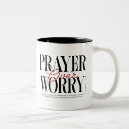 De Café Em Dois Tons Caneca Prece Sobre Preocupação