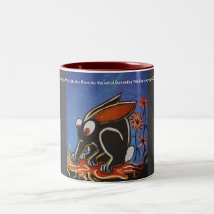 De Café Em Dois Tons caneca preta do coelho