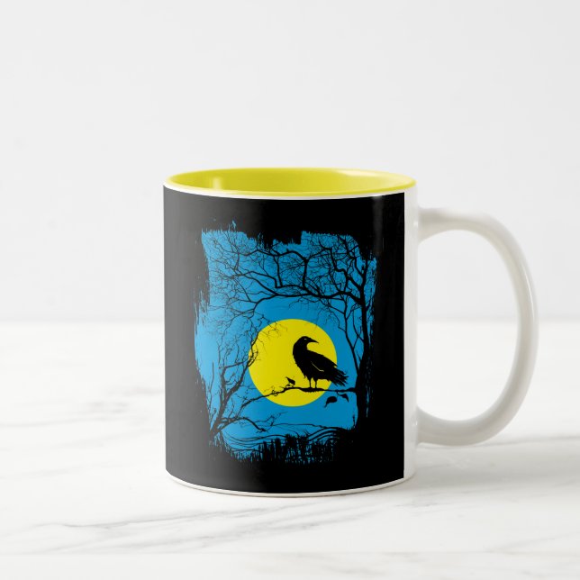 De Café Em Dois Tons Caneca preta do corvo (Direita)