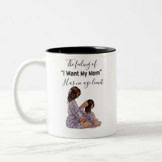 De Café Em Dois Tons Caneca preta e branca para mãe com um logotipo fof