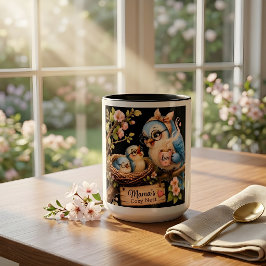 De Café Em Dois Tons Caneca Preta Ninho Aconchegante da Mamãe