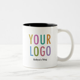 De Café Em Dois Tons Caneca Preta Por Dentro Nome do Funcionário Logoti