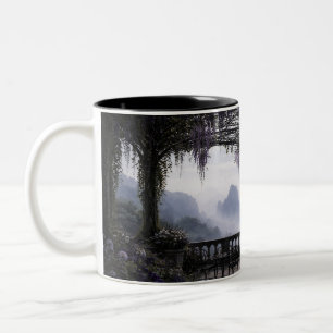 De Café Em Dois Tons Caneca Preta Wisteria Sky Terrace Gótica