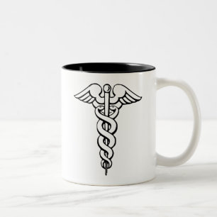 De Café Em Dois Tons Caneca Profissional Símbolo Caduceu Médico