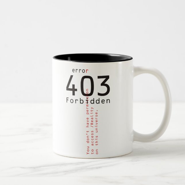 De Café Em Dois Tons Caneca proibida 403 da realidade (Direita)