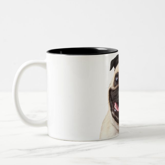 De Café Em Dois Tons caneca pug (Esquerda)