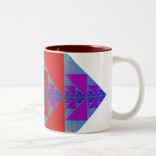 De Café Em Dois Tons Caneca quadrada do RGB Sierpinski