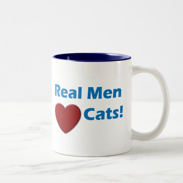 De Café Em Dois Tons Caneca real dos gatos do amor dos homens (Direita)