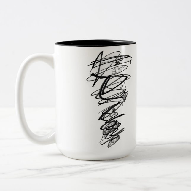 De Café Em Dois Tons Caneca Rebelde Rabisco Desenho (Esquerda)
