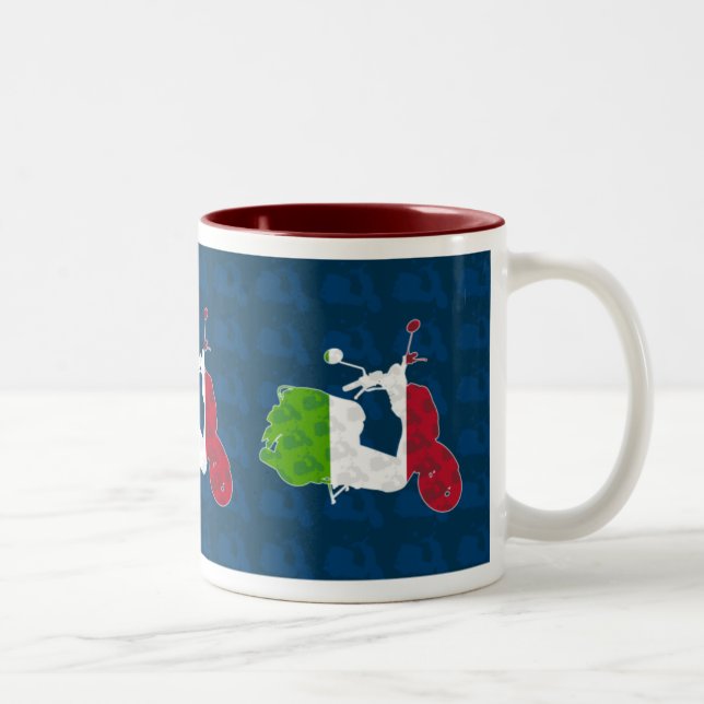 De Café Em Dois Tons Caneca retro da modificação do patinete (Direita)