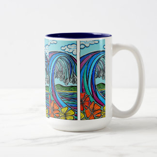 De Café Em Dois Tons Caneca retro da onda