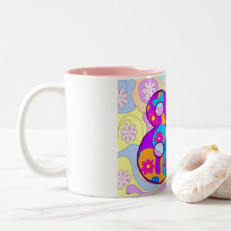 De Café Em Dois Tons caneca retro florido do aniversário do aniversário