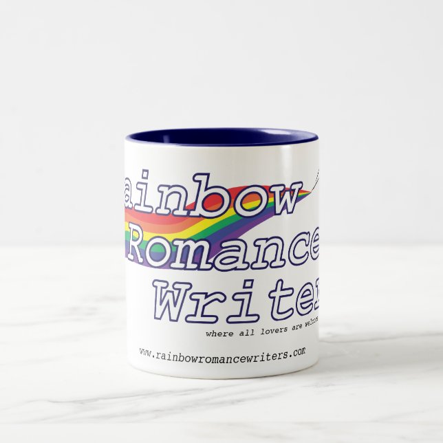De Café Em Dois Tons Caneca romance dos escritores do arco-íris (Centro)